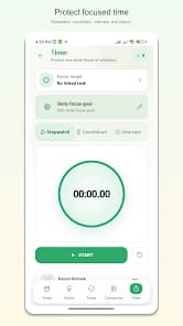 Tanow app focus timer, as shown on Google Play
