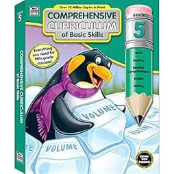 Comprehensive Curriculum of Basic Skills 5th Grade Workbooks All Subjects, Math, Reading Comprehension, Writing, Grammar, Fractions, Geometry, Grade 5 Workbooks for Ages 10-11 (544 pgs) 