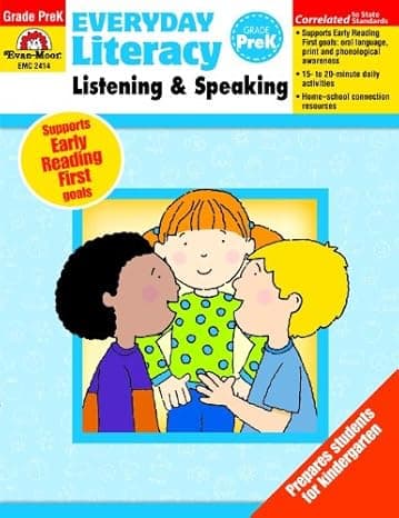  Everyday Literacy Listening and Speaking, Grade Pre-K  cover