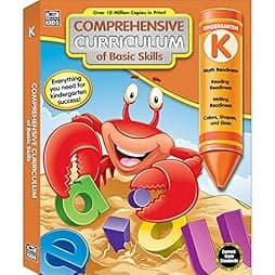 Comprehensive Curriculum of Basic Skills Kindergarten Workbook, Math, Reading, Writing, Alphabet, Colors, Shapes, Patterns, Time, Money, Classroom or Homeschool Kindergarten Curriculum 