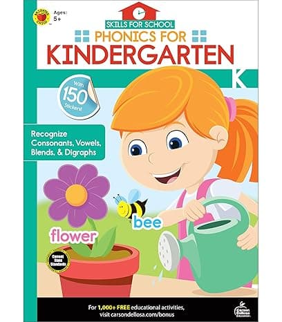 Skills for School: Phonics for Kindergarten Workbook cover