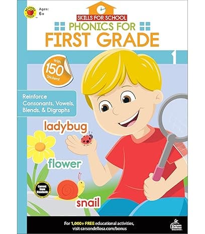 Skills for School: Phonics for First Grade Workbook-Grade 1 cover