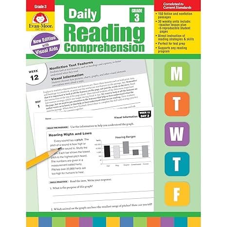 Evan-Moor Daily Reading Comprehension, Grade 3 Paperback – Teacher's Edition, December 30, 2019 cover