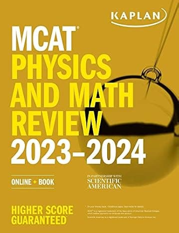 MCAT Physics and Math Review 2023-2024: Online + Book (Kaplan Test Prep) cover