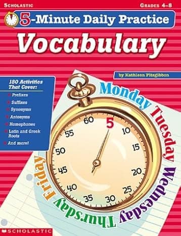 5-minute Daily Practice: Vocabulary (Grades 4-8) Paperback – July 1, 2003 cover