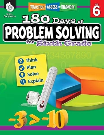 180 Days of Problem Solving for Sixth Grade – Build Math Fluency with this 6th Grade Math Workbook (180 Days of Practice) 1st Edition cover