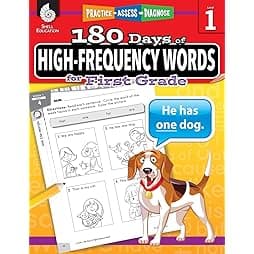180 Days of High-Frequency Words for First Grade - Learn to Read First Grade Workbook - Improves Sight Words Recognition and Reading Comprehension for Grade 1, Ages 5 to 7 (180 Days of Practice) 1st Edition