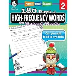 180 Days of High-Frequency Words for Second Grade - Learn to Read Second Grade Workbook - Improves Sight Words Recognition and Reading Comprehension for Grade 2, Ages 7 to 9 (180 Days of Practice) 1st Edition