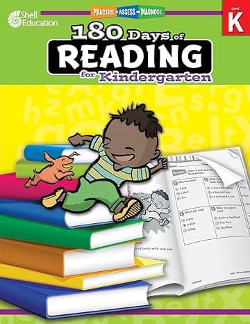 180 Days of Reading: Grade K - Daily Reading Workbook for Classroom and Home, Sight Word and Phonics Practice, Kindergarten School Level Activities Created by Teachers to Master Challenging Concepts 1st Edition cover