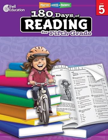 180 Days of Reading: Grade 5 - Daily Reading Workbook for Classroom and Home, Reading Comprehension and Phonics Practice, School Level Activities Created by Teachers to Master Challenging Concepts 1st Edition cover