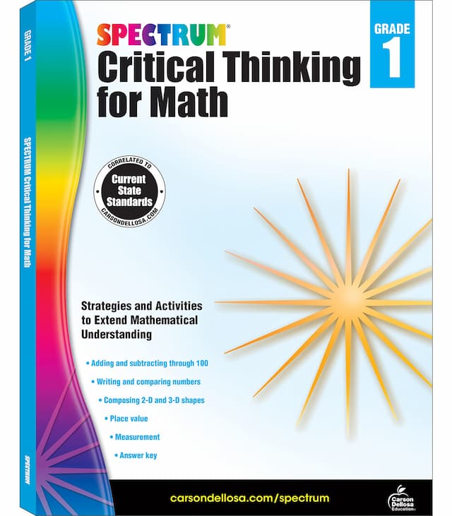 Spectrum 1st Grade Critical Thinking Math Workbooks