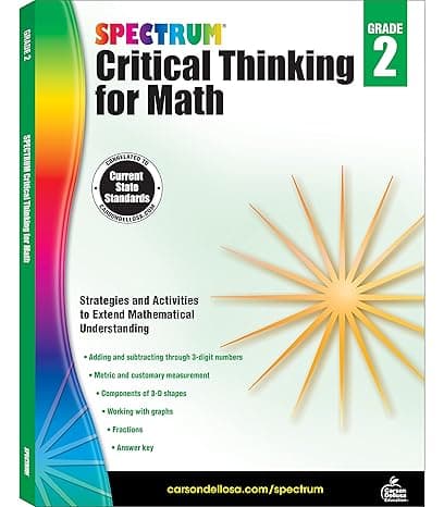 Spectrum Critical Thinking 2nd Grade Math Workbooks cover