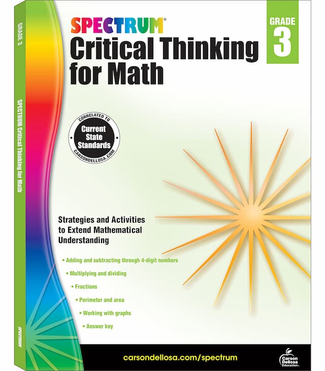 Spectrum Critical Thinking 3rd Grade Math Workbooks
