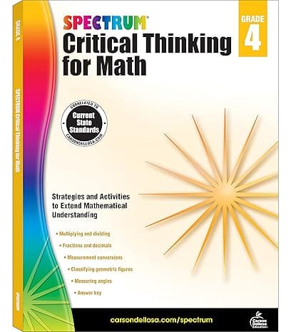 Spectrum Critical Thinking 4th Grade Math Workbooks cover