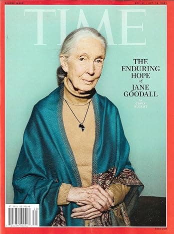 TIME MAGAZINE - OCTOBER 11 / 18, 2021 - THE ENDURING HOPE OF JANE GOODALL  cover