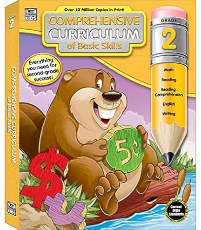 Comprehensive Curriculum of Basic Skills 2nd Grade Workbooks All Subjects, Math, Reading Comprehension, Writing, Addition, Subtraction, Multiplication, Second Grade Workbooks for Ages 7-8 (544 pgs) cover