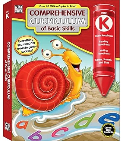 Comprehensive Curriculum of Basic Skills Preschool Workbook, Math, Reading Comprehension, Writing, Alphabet, Colors, Shapes, Pre K Workbooks age 4-5, Classroom or Homeschool Curriculum (544 pgs) cover