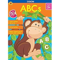 Carson Dellosa – I Know ABCs Workbook for PK, 1st Grade, 64 Pages with Stickers, Ages 3+