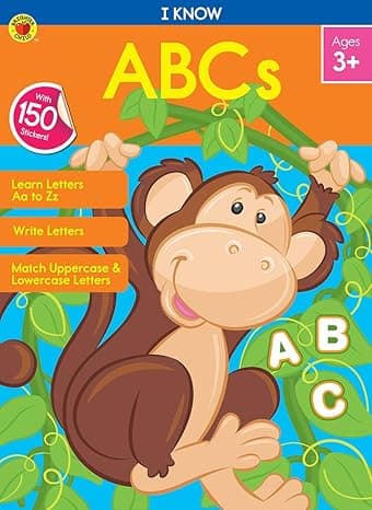Carson Dellosa – I Know ABCs Workbook for PK, 1st Grade, 64 Pages with Stickers, Ages 3+ cover