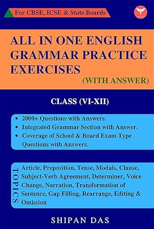 All in One English Grammar Practice Exercises (CBSE, ICSE & State Boards) cover