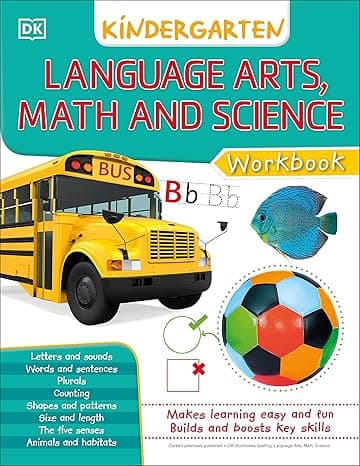 DK Workbooks: Language Arts Math and Science Kindergarten cover