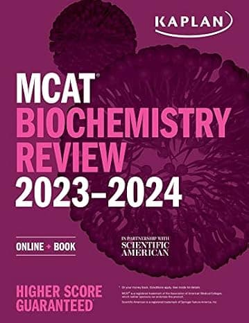 MCAT Biochemistry Review 2023-2024: Online + Book (Kaplan Test Prep) cover