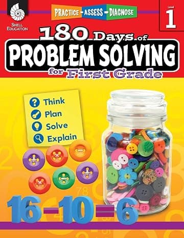 180 Days of Problem Solving for 1st Grade – Build Math Fluency with this 1st Grade Math Workbook (180 Days of Practice) 1st Edition cover