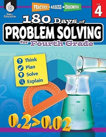 180 Days of Problem Solving for Fourth Grade – Build Math Fluency with this 4th Grade Math Workbook (180 Days of Practice) 1st Edition cover