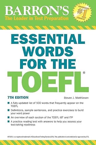 Essential Words for the TOEFL (Barron's Test Prep) Seventh Edition cover