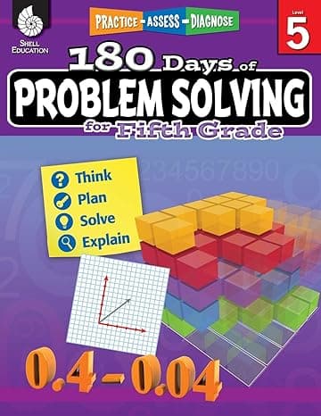 180 Days of Problem Solving for Fifth Grade – Build Math Fluency with this 5th Grade Math Workbook (180 Days of Practice) 1st Edition cover