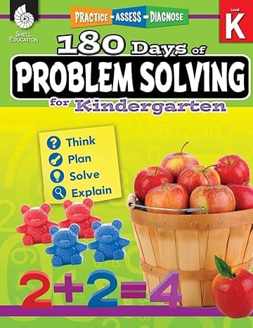 180 Days of Problem Solving for Kindergarten – Build Math Fluency with this Kindergarten Math Workbook (180 Days of Practice) 1st Edition cover