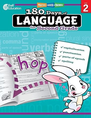 180 Days of Language for Second Grade – Build Grammar Skills and Boost Reading Comprehension Skills with this 2nd Grade Workbook (180 Days of Practice) 1st Edition cover