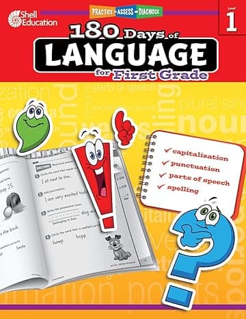 180 Days of Language for First Grade – Build Grammar Skills and Boost Reading Comprehension Skills with this 1st Grade Workbook (180 Days of Practice) 1st Edition cover