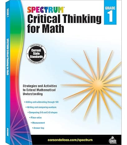 Spectrum 1st Grade Critical Thinking Math Workbooks cover