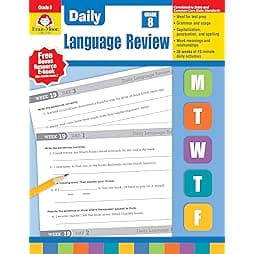 Evan-Moor Daily Language Review Grade 8 Teacher s Edition Supplemental Teaching Resource Book, 36 Weeks of Lessons