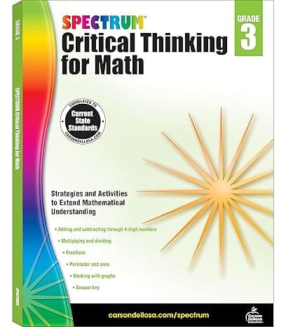 Spectrum Critical Thinking 3rd Grade Math Workbooks cover